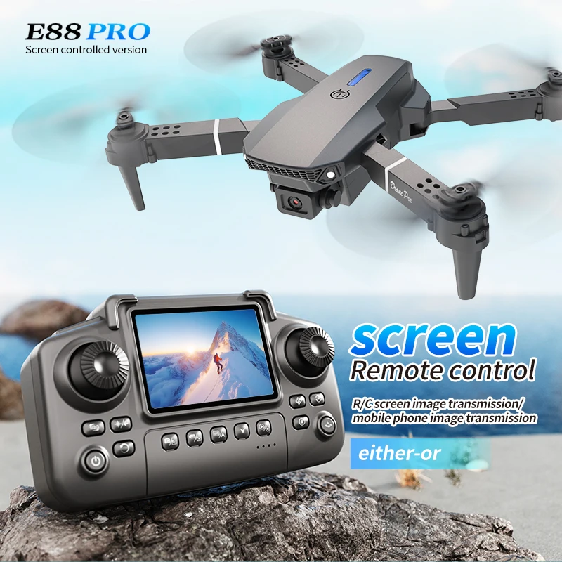 전문가용 E88 PRO 드론, 화면 탑재 8K HD 카 - Rc Helicopter Case 리뷰 및 가격
